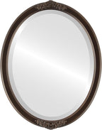 OVALCREST Oval Beveled Wall Mirror for Home Decor - Athena Style - Rubbed Bronze - 18" x 14" Outside Dimensions
