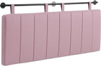 UEV King Headboard Only, Wall Mounted Hanging Upholstered Bed Head Board, Modern Vertical Channel Design of Fine Linen, Elegant Pink Fluted Headboard for Bedroom (Pink, King Size)