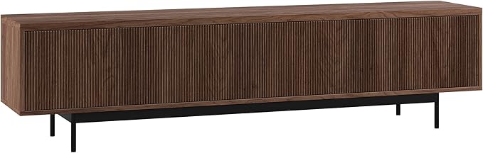 Henn&Hart Rectangular TV Stand for TV's up to 85" in Satin Walnut, for Home, Living Room, Bedroom, Entertainment Room, Office