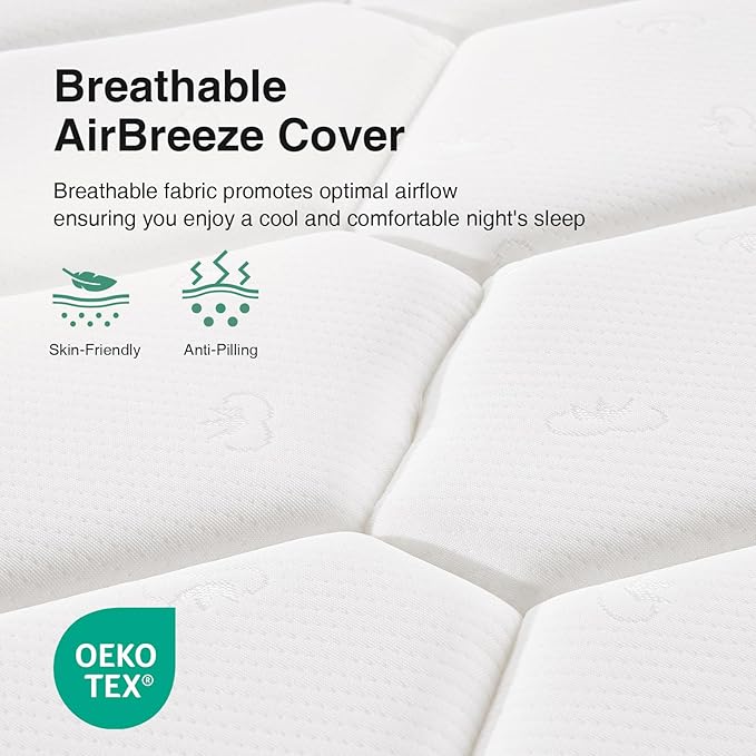 Novill 8 Inch Foam and Spring Hybrid Mattress, Twin Mattress in a Box, Medium Support, CertiPUR-US Certified Foam & Steel Coils, Durable Design, Guest and Youth Bedroom, Eco-Friendly Packaging