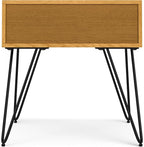 SIMPLIHOME Hunter Industrial 22 inch Wide Metal End Table in Oak Veneer for The Living Room and Bedroom