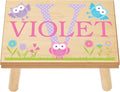 Let’s Make Memories Personalized My Own Name Step Stool - Children’s Step Stool - Sturdy Wood – Non-Toxic Paint, Sealer - Owl Design - Natural - 14’Wx9.25”Lx8.75”H - Ages 3+