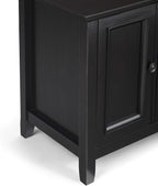 SIMPLIHOME Amherst 72-inch Wide Solid Wood TV Stand in Hickory Brown, Transitional-Style Media Console for Living Room with Cable Management and Adjustable Shelves, Fits 80" TVs