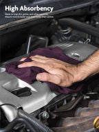Fantasticlean Microfiber Cleaning Cloth Roll -90 Pack, Tear Away Microfiber Towels, 12" x 12", Reusable, Washable, Scratch Free, Ultra Absorbent for Car, Home Supplies, Shop (Deep Purple)
