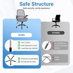HYLONE Heavy Duty Office Chair, 5" Thickened Seat Ergonomic Desk Chair with Adjustable Armrests, Home Office Computer Chairs for Long Hours Mesh Executive Chair(Dark Grey)