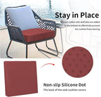Easy-Going Waterproof Patio Cushion Covers ONLY Cover 27x25x5 inch 2 Pack Replacement Non-Slip Outdoor Seat Cushion Slipcover with Zipper. Wine