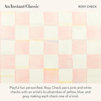 MACKENZIE-CHILDS Rosy Check Kitchen Canister, Decorative Pink-and-White Glass Storage Jar with Lid, Large