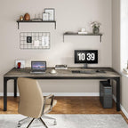 Tribesigns 78.7 Inches Extra Long Computer Desk 2 Person Desk, Double Long Desk, Workstaion for Home Office (Gray+Black)