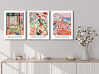 Wieco Art Canvas Wall Art 3 Piece Henri Mattise Art Abstract Colorful Matisse Posters Canvas Prints for Wall and Home Office Decorations