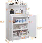 40 Inch Bathroom Storage Cabinet, Freestanding Organizer with 2 Doors, Bath cabinets Floor Standing, Suitable for Dining Room, Kitchen, Living Room, Hallway (White)