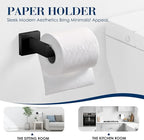 10-Pieces Towel Racks for Bathroom, Matte Black Bathroom Accessory Set, Stainless Steel Black Bathroom Accessories, SUS304 Stainless Steel Wall Mounted, Bath Towel Bar Set