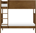 Babyletto Bondi Bunk Bed Twin Over Twin - GREENGUARD Gold Certified Heavy Duty Wood Bunkbeds w/Adjustable Ladder - Convertible to 2 Individual Beds for Kids - Trundle Sold Separately - Natural Walnut