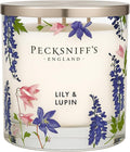 Pecksniff’s 3 Wick Candle – Lily & Lupin, 550 g / 19.4 oz – Long Lasting Burn, Elegant Home Decor & Relaxing Ambiance