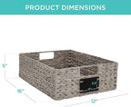 Best Choice Products Set of 4 16x12in Large Water Hyacinth Pantry Baskets, Woven Organizers w/Chalkboard Label, Chalk Marker - Gray