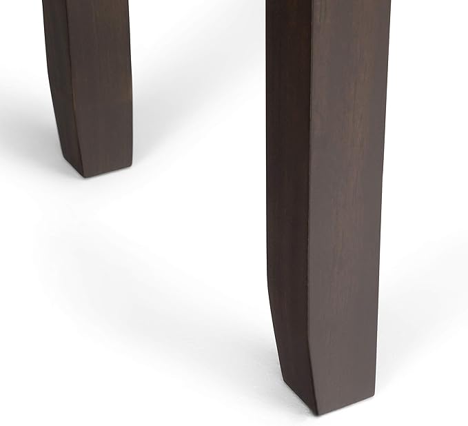 SIMPLIHOME Cosmopolitan Console Table - 60 Inch Wide Solid Wood Sofa Table in Mahogany Brown, Contemporary Storage Table for Entryway or Living Room with 3 Drawers, Square-Edged Top, and Tapered Legs