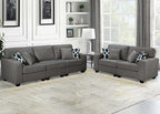 Legend Vansen Modular Sectional Sofa U Shaped Couch with Ottoman Modern Reversible Corner Sectional Couch for Living Room (Dark Grey, 2+3)