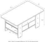 Furinno Andrey Coffee Table with Bin Drawer, Dark Walnut