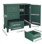 HLR Accent Cabinet with 3 Drawers and Door, Wooden Storage Cabinet with Shelves, Sideboard for Living Room, Entryway, Green