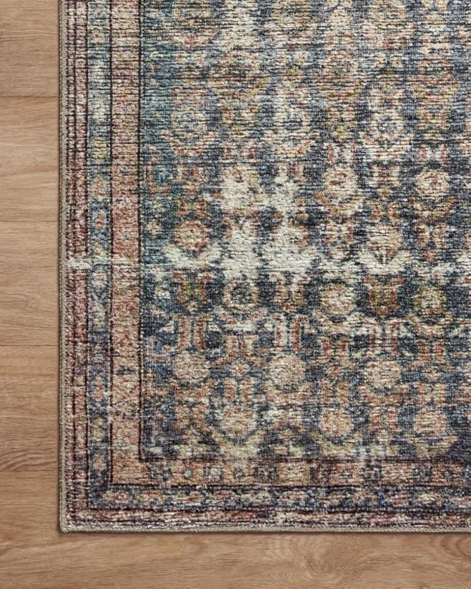 Loloi Amber Lewis Billie Collection BIL-02 Ocean/Brick 2'-6" x 12'-0", 0.19" Thick Runner Rug