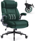 Large High Back Office Chair with Flip Arms- Executive Desk Chair with Locking Wheels, Adjustable Lumbar Support, Ergonomic Breathable Fabric Computer Chair Prevents Cats Scratching