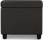 SIMPLIHOME Avalon 54 inch Wide Contemporary Rectangle Extra Large Storage Ottoman Bench in Tanners Brown Vegan Faux Leather, Assembled, for the Living Room, Entryway and Family Room