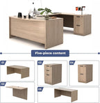 66.93'' U-Shaped Executive Office Desk with File Cabinets (Lime)