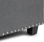 SIMPLIHOME Kingsley 48 inch Wide Transitional Rectangle Large Storage Ottoman in Stone Grey Vegan Faux Leather, Assembled, For the Living Room, Entryway and Family Room