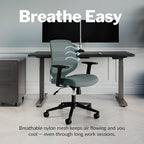 Vari Foundation Chair - Ergonomic Home Office Desk Chair + Adjustable Height, Tilt, and Armrests, Breathable Mesh, Lumbar Support - Swivel Rolling Task Chair for Office or Study (Sage Grey)