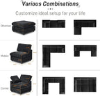WJShome Cloud Couch Modular Sectional Sofa,100.5" V Shaped Couch, Convertible Wide Seater, 5 Seater for Living Room Set,Covers Washable&Replaceable,Black
