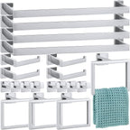 Gisafai 20 Pcs Bathroom Hardware Accessories Set 23.6 Inch Bath Towel Bar Kit Stainless Steel Bathroom Hardware Set Towel Racks Ring Hooks Paper Holder for Wall Mounted (Silver)