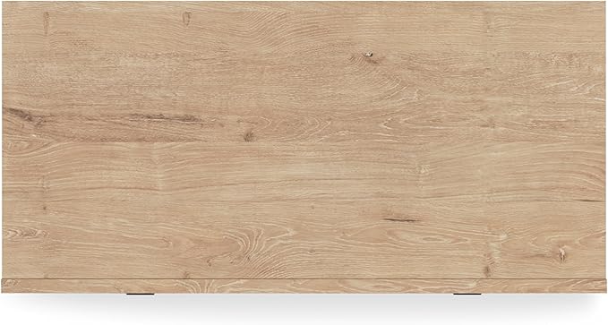 Signature Design by Ashley Cielden Contemporary Chest of Drawers with Textured Cane Details and 5 Drawers, Bronze Knobs, Wood, 52.48" High, Light Brown