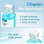 100 Travel Size Mouthwash Bulk Mini Mouthwash, Fresh Mint Portable Mouthwash Individual 1.2oz/35ml Mouthwash Bottles for Travel Toiletry Kits, Blue