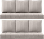 Luxury 24x24x6 Inch Kitty Outdoor Furniture Cushions Set of 6 - Comfortable Deep Seat Patio Chair Cushion for Wicker Dining Rocking Swivel Chairs Loveseat Couch Sectional Sofa - Beige