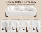 Morden Fort 3 Piece Cloud Couch Set, Modern Sherpa Boucle Sofa with Wood Legs, Skin-Friendly Minimalist Upholstered Comfy Couch Sofa for Living Room, 3-Seater+Off White Chair+Forest Green Chair
