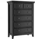 BLANKSPACE Black Dresser, 6 Chest Drawer Dresser for Bedroom, Large Capacity Nightstand, Modern Wood Cabinet for Bedroom, Living Room, Closets