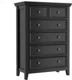 BLANKSPACE Black Dresser, 6 Chest Drawer Dresser for Bedroom, Large Capacity Nightstand, Modern Wood Cabinet for Bedroom, Living Room, Closets