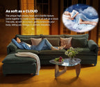 ELUCHANG 113" Modular Sectional Sofa, Comfy Cloud Couch, L Shaped Deep Seat Sofa Couches for Living Room, 4-Seater Modern Sofa with Movable Ottoman, DIY Combination - Chenille Olive Green
