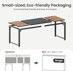 Huuger 71 x 31.5 Inch Desk with Power Outlets & USB-C, 1.2 Inch Thicker Desktop, Robust Metal Tubes, Deep Computer Desk, Heavy Duty Office Desk, Work Desk, Rustic Brown and Black