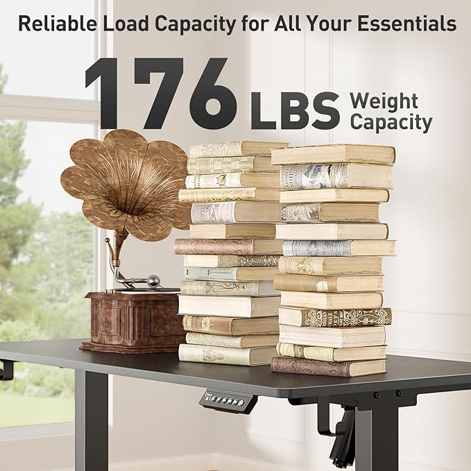 55 x 24 Inch Electric Standing Desk Adjustable Height, Sit Stand Desk, Stand up Desk for Home Office, Computer Workstation (Spliced Desktop,Black)