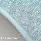 FUTEI Light Blue Chenille Throw Pillow Covers 24x24 Inch Set of 2,Soft Cozy Bound Edge Design European Cushion Cover,Home Decor for Couch Bed Living Room