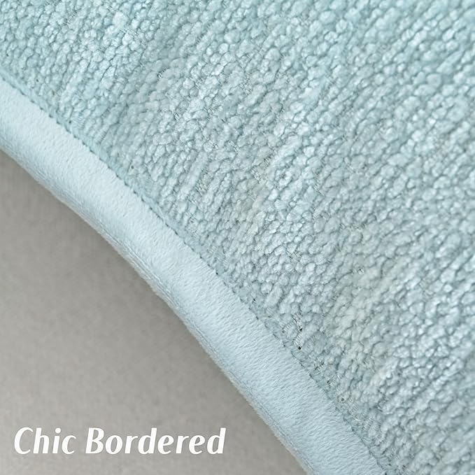 FUTEI Light Blue Chenille Throw Pillow Covers 18x18 Inch Set of 2,Soft Cozy Bound Edge Design Cushion Case,Home Decor for Couch Bed Living Room