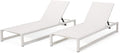 Christopher Knight Home Jerome Outdoor Aluminum Chaise Lounge with Mesh Seating (Set of 2), White