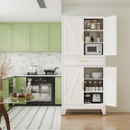 Large Metal Kitchen Pantry Cabinet with Adjustable Shelves - Freestanding Kitchen Storage Cabinet for Dining Room,Livingroom Bathroom, Hallway, Workshop, Office (White, 71"-1 Drawer)