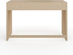 Martha Stewart Kayden Home Office Modular Desk with 2 Drawers in Light Natural with Brushed Gold Hardware