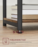 VASAGLE Side Tables Set of 2, Small End Table, Nightstand for Living Room, Bedroom, Office, Bathroom, Rustic Brown and Black ULET272B01