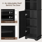 Yaheetech 60.5" Freestanding Bathroom Storage Cabinet, Tall Slim Floor Cabinet with 3 Shelves & Door, Space Saving Organizer, Home Storage Furniture, Black