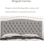 Queen Headboard Only, Upholstered Headboard for Adjustable Bed Velvet Tufted Queen/Full Size Wall Mounted Head Board with Solid Wood Legs Head Board, Gray