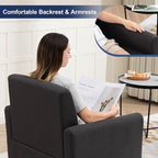 Accent Chairs Set of 2, Mid Century Modern Living Room Chairs Comfy Reading Chair with Upholstered Cushion Relax Armchair for Bedroom Apartment,Office, Dark Grey
