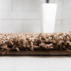 Unique Loom Solid Shag Collection Area Rug (3' 3" x 5' 3" Oval, Sandy Brown)