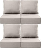 Luxury 24x24x6 Inch Outdoor Chair Cushions Set of 4 - Heavy Duty Water-Resistant Comfortable Cushion for Patio Furniture Set Dining Gliding Rocking Chairs Loveseat L-Shape Sofa - Beige